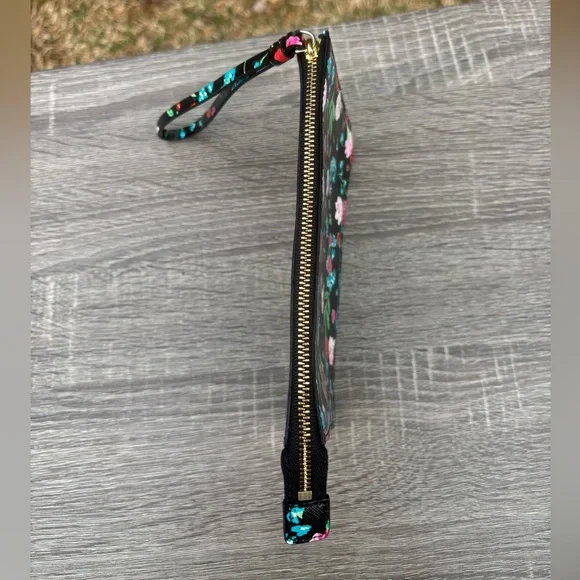 Kate Spade Black Floral Patent Wristlet - Picture 13 of 15